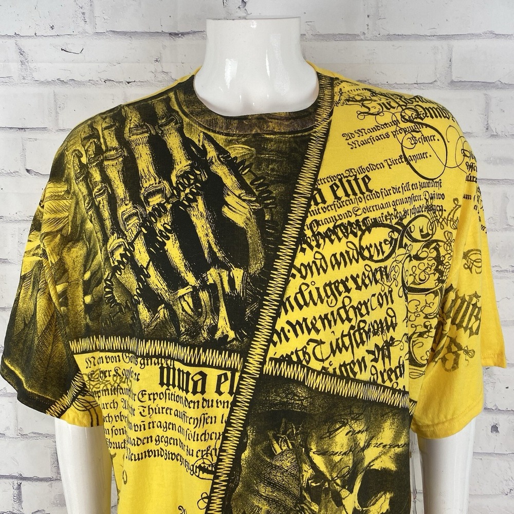 MMA Elite Shirt Men's 2XL XXL T-Shirt Skulls Yellow Fighting Mixed Martial NWT
